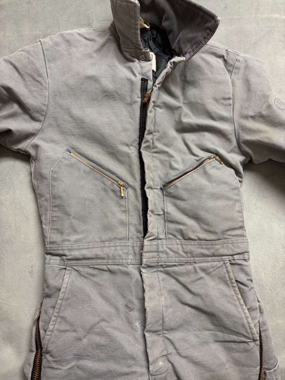 VTG Walls Blizzard-Pruf Insulated Coveralls Gray USA Workwear Zip Legs Small - Picture 6 of 16